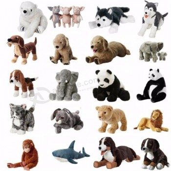 促销便宜毛绒玩具毛绒动物熊狮子猴熊猫虎斑马大象毛绒迷你毛绒玩具