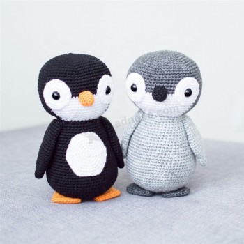 Jolly hecho a mano crochet amigurumi oso crochet muñeca bebé suave pingüino animal juguete para niños