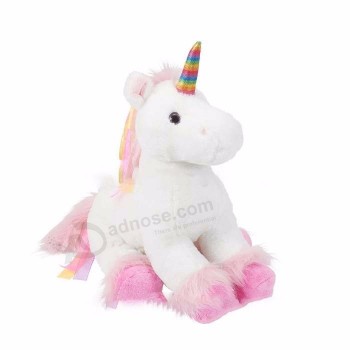 YK iso9001批发最新毛绒动物定制棉花粉红色手工运行毛绒玩具独角兽的孩子