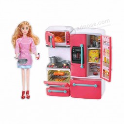 Cute BO kids doll toy with kitchen play set for playing house
