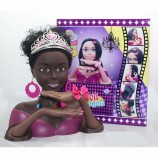 Novos produtos de plástico belo vestido africano Up cabeça de boneca de brinquedo Para menina