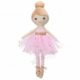 Belle peluche personnalisée EN71 noir poupée de mode filles bébé ballerine s’habiller jouets en peluche en gros Ballet Rag Dolls Baby Doll