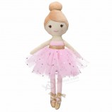 Encantador relleno personalizado en71 muñeca de moda negra niñas bailarina bebé vestido de peluche juguetes al por mayor ballet muñecas de trapo muñeca