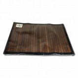 Élégant Large Latte Bambou Set de Table Marron Foncé Bordure Durable Simplicité Vaisselle Bambou Napperon Décoration Isolation