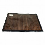 Stylish Wide Slat Bamboo Placemat Dark Brown   Border  Sustainable Simplicity  Tableware Bamboo Tablemat   decoration Insulation