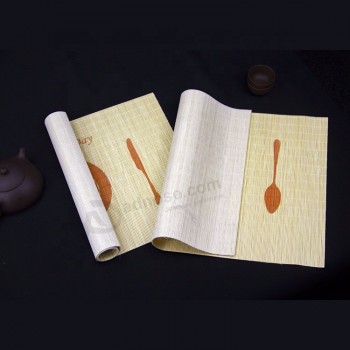 中国fsc天然竹设计餐垫批发板条竹颜色设置餐垫垫表天然