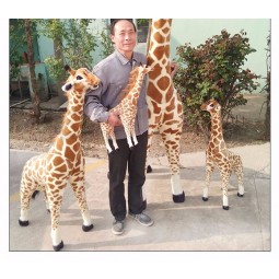 icti оптовая продажа реалистичные подставка жирафа плюшевые игрушки чучело