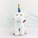 주문 연약한 peluches 무지개 유니콘 견면 벨벳 장난감 큰 유니콘 박제 동물