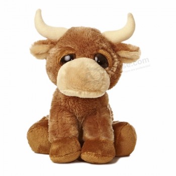 2020 nuevos estilos personalizados de peluche de peluche marrón Highland vaca animales de peluche baratos
