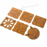 HOMETREE Bambou naturel Bois Sous-verre Café Isolant Fait à la main Tapis Accessoires De Cuisine Bol Pot Boisson Chaude Tapis H62
