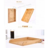 Boîte de rangement de cuisine de plateau de boulette en bois de bambou peut être empilée avec plusieurs couches