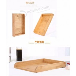 La caja de almacenamiento de cocina de bandeja de madera de bambú se puede apilar con múltiples capas
