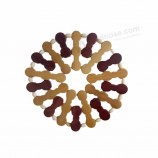 17 * 17 cm rond bambou creux sous-verre napperon pur naturel carré bambou cuisine isolation pad bol tapis