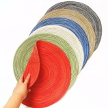 Sets de table facile à nettoyer Cuisine Tapis de table Sets de table en vinyle tissé lavables, tapis de table lavable en tissage de nœud de bambou européen