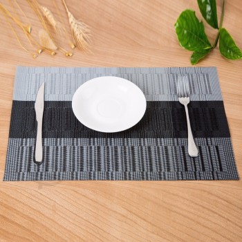 Nieuw design pvc geweven bamboe tafelmatten