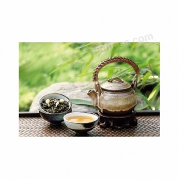 Factory price ceramic teapot with bamboo pattern PP plastic placemat