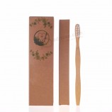 Vente en gros 4 PCS Brosse à dents en bambou biodégradable et écologique