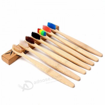 Respectueux de l’environnement dégradable à la mode Tête de brosse à dents en bambou naturel 100 % biologique en bois