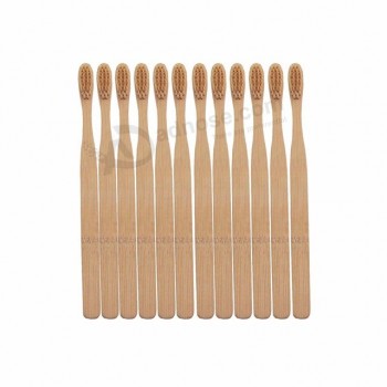 Maison, hôtel, voyage, Utiliser le client OEM FDA Biodégradable Respectueux de l’environnement Doux Poils naturels Charbon de bois Pack 4 pièces Brosse à dents en bambou