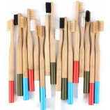 Vente en gros poils de bambou respectueux de l’environnement recyclable sans BPA 4 paquet biodégradable végétalien cadeau brosse à dents en bambou biologique