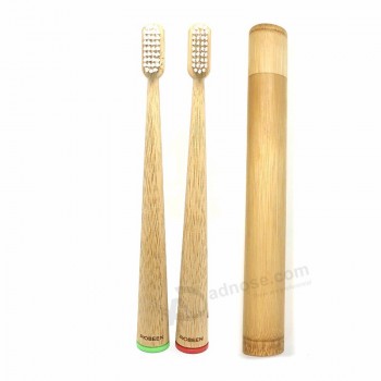 personalizar logotipo escova de bambu escova de dentes natural BPA livre