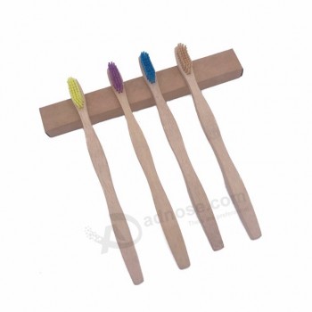 Brosse à dents en bambou en gros chaude avec paquet de 4 personnalisé