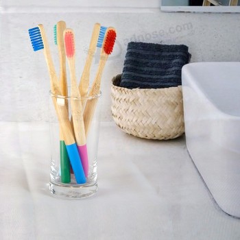 Cepillo de dientes de bambú OEM con cerdas de carbón ecológicas aprobadas por la FDA con embalaje y logotipo personalizadosvajilla creativa de bambú hecha en chinacena biodegradabl