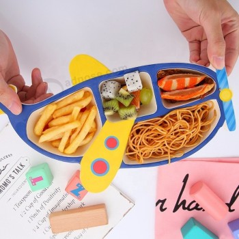 Fibre de bambou Vaisselle biodégradable Couverts pour enfants Set de vaisselle de dessin animé