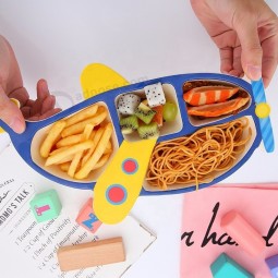 biologisch abbaubares Geschirr aus Bambusfasern Kinderbesteck-Set Cartoon-Geschirr-Sets