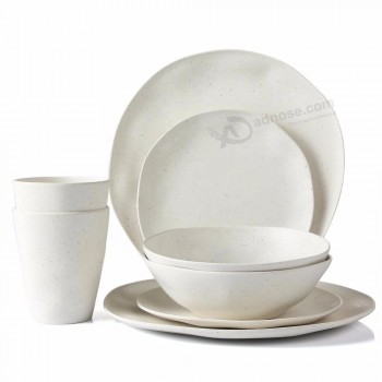 Lekoch Vaisselle aux normes européennes 8pcs 100 % fibre de bambou naturelle ensemble de tasses à dîner pour enfants
