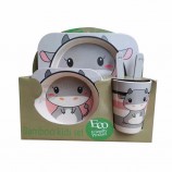 2020 Meilleure vente 5pcs Cute Animal Design Set de 5pcs custom baby bamboo fiber serti sets