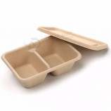 650ml Eco-Friendly Bio Pulpe De Bambou Jetable Boîte À Lunch Femme