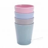 Taza de agua de plástico reutilizable de fibra de bambú reutilizable no tóxica de 8 oz para niños