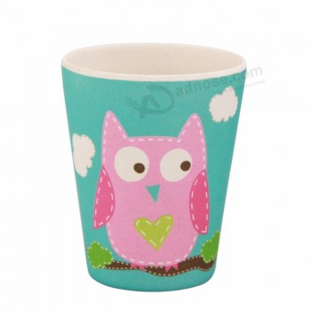 100 % naturel respectueux de l’environnement dessin animé fibre de bambou enfants tasse à eau biodégradable en fibre de bambou tasse pour bébé avec couvercle sans BPA