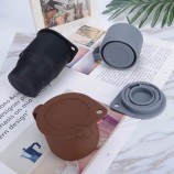 Tasse à café réutilisable écologique en fibre de bambou et silicone Costom