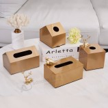Caja de pañuelos de servilleta rectangular elegante cuadrada personalizada con logotipo