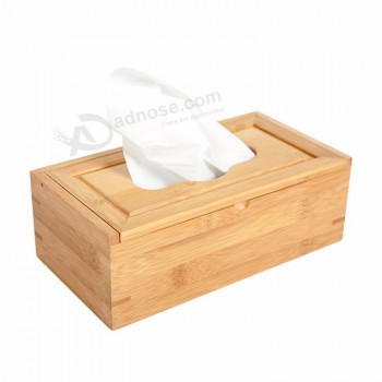 Chinese Factory Hotel Office Bamboo Rectangle Tissue Box