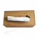 Vente en gros Boîte en bois de papier de soie de bambou personnalisé