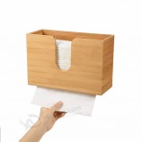 Support mural Bambou Pliage Essuie-tout Distributeur Porte-Serviette Comptoir Serviette Boîte Papier Carré Boîte Mouchoir en Bambou