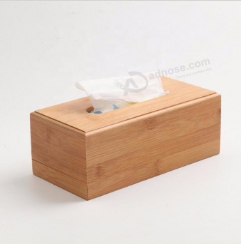 Boîte de mouchoirs en bambou pour bureau à domicile Bureau Boîte d’essuie-tout en bois Serviette d’hôtel Porte-bois Type de siège de ménage Canister