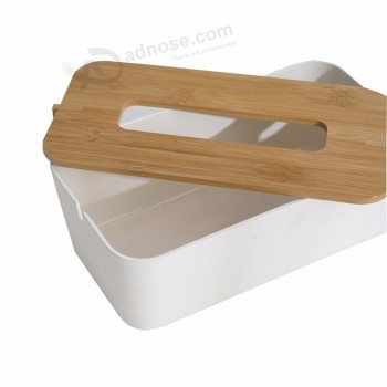 Nouveau design personnalisé fibre de bambou Couverture de boîte de mouchoirs en bois