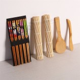 9pcs / set Fait maison Sushi Rouler Outils Tapis Gadget Bambou Sushi Kit de fabrication pour la fête de bureau de la famille