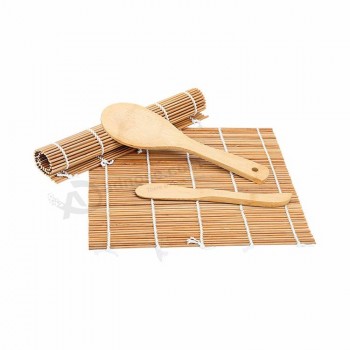 hacer palillos de cuchara japonesa bambú sushi rolling Mat Set con cuchara
