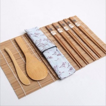 совершенный бамбуковый набор для приготовления суши, обугленный прокатный коврик для начинающих готовить с