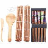 Vente chaude Nouveau produit Gagdets de cuisine 2020 Outils de cuisine à la maison Baguettes en bois bricolage Cuillères Ensemble de kit de fabrication de sushis de style japonais