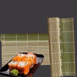 Tapis à sushi en bambou vert et naturel 24cmx24cm ou 27cmx27cm