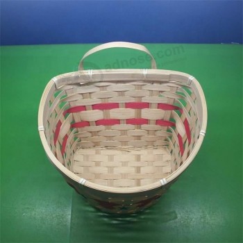 hand craft bamboo basket hand woven natural & coffee round bamboo basket