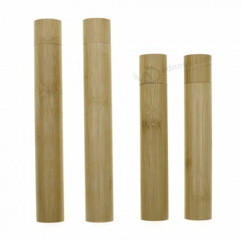 Emballage de tube de bambou naturel pour brosse à dents
