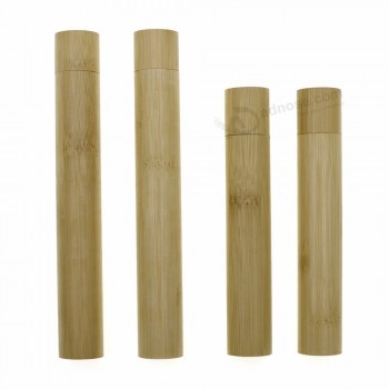 embalagem de tubo de bambu natural para escova de dentes