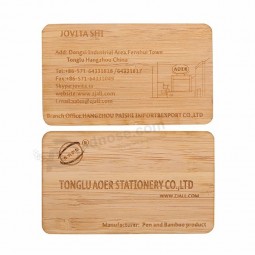 Artisanat créatif en bambou vente de carte de visite en bambou vert matériel environnemental AEM090
